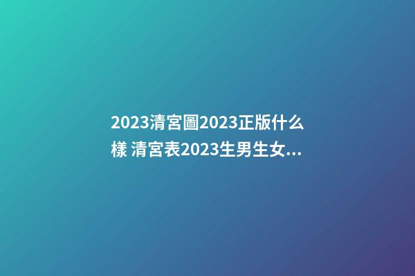 2023清宮圖2023正版什么樣 清宮表2023生男生女圖